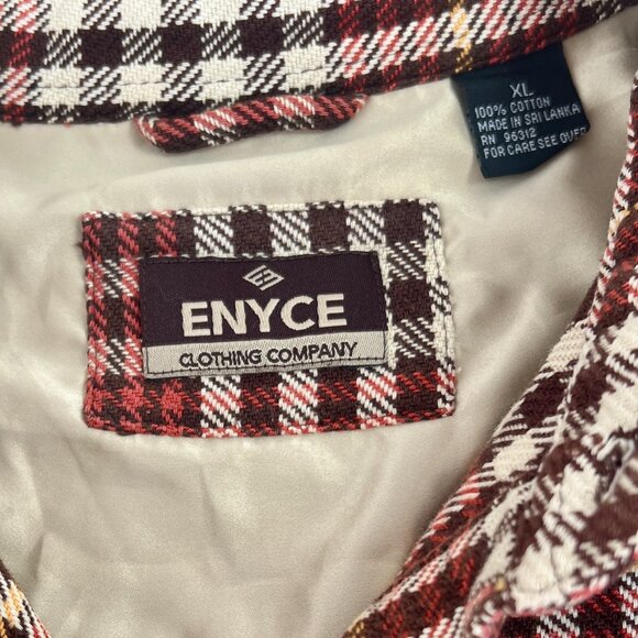 ENYCE Men's Baggy Button Down Shirt Brown Houndstooth XL/Late 90s Y2K Streetwear - Picture 11 of 16